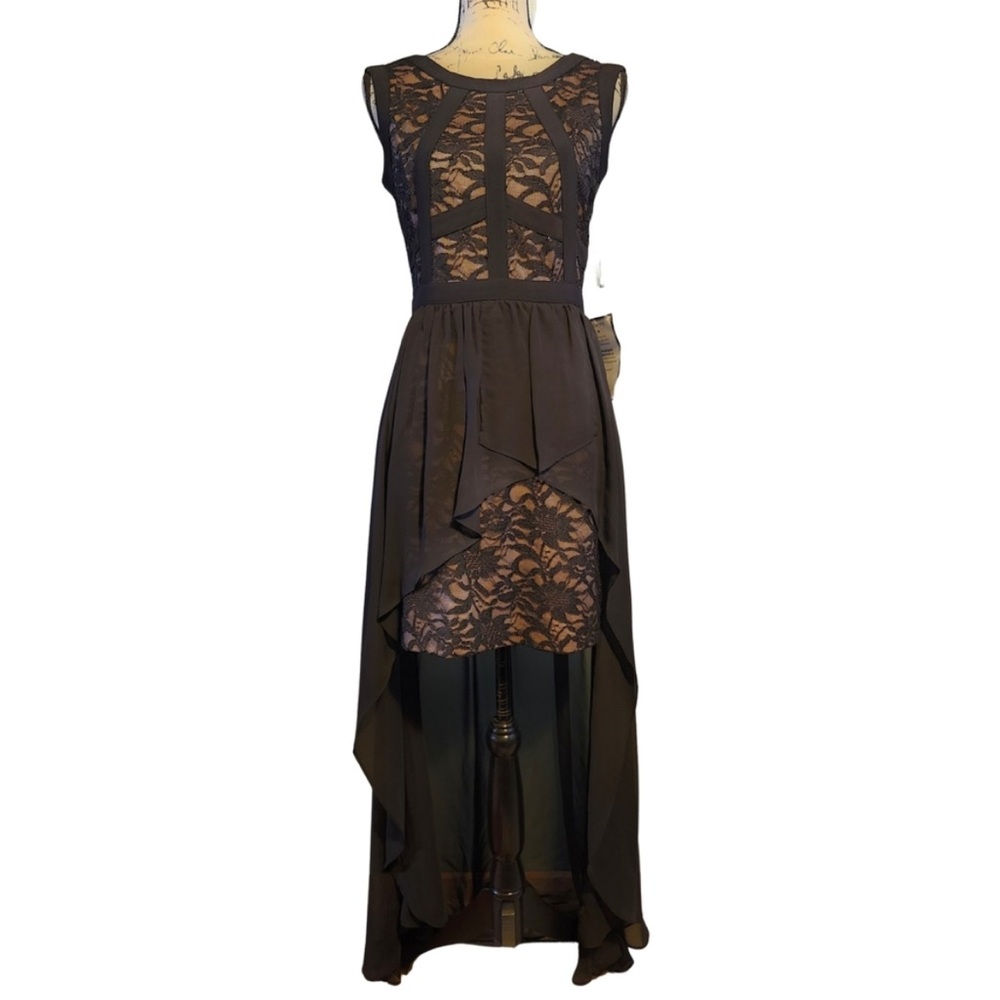 Morgan & Co. Black Lace High Low Dress